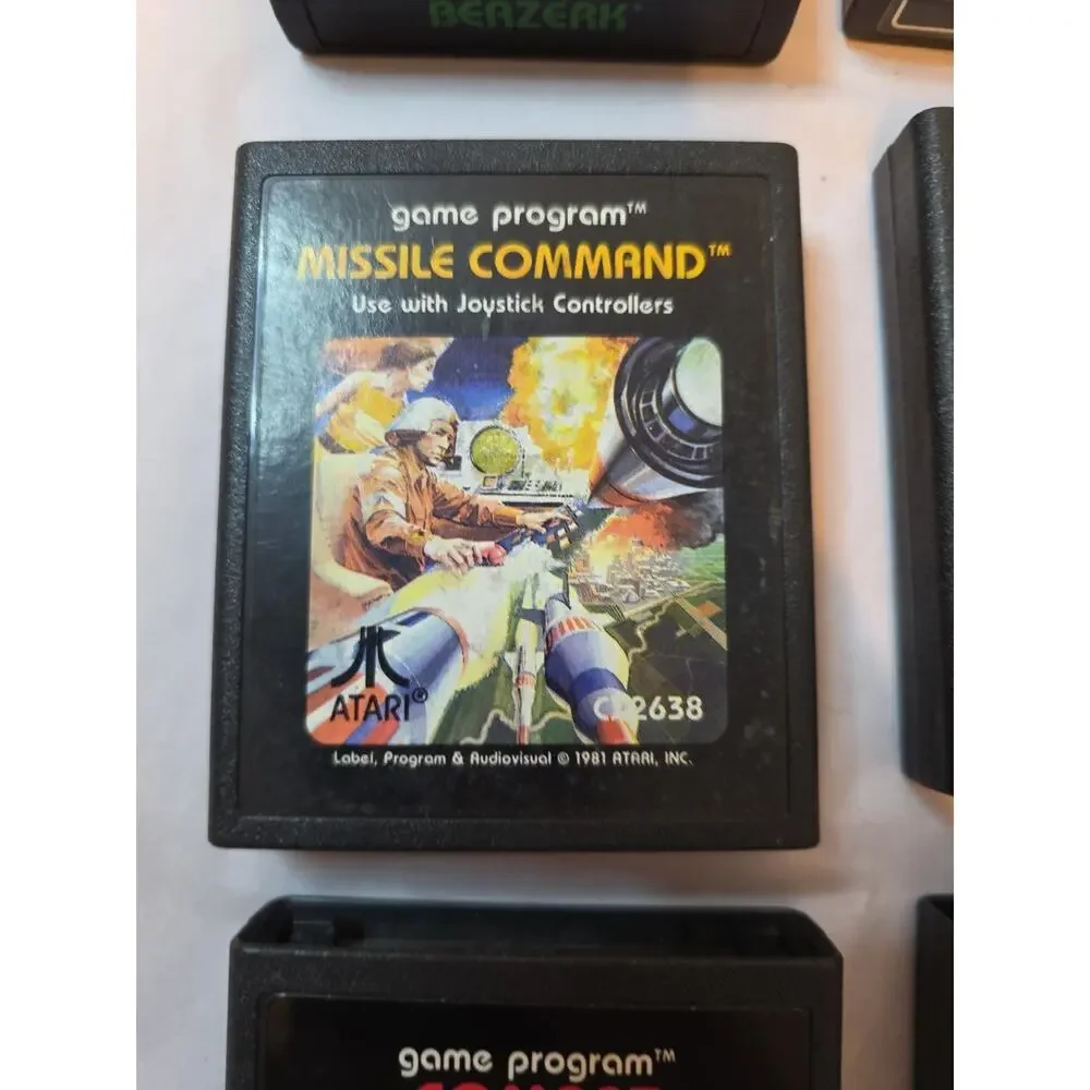 Vintage lot of 9 Original Atari Games Missile Command, Space Invaders, Asteroids